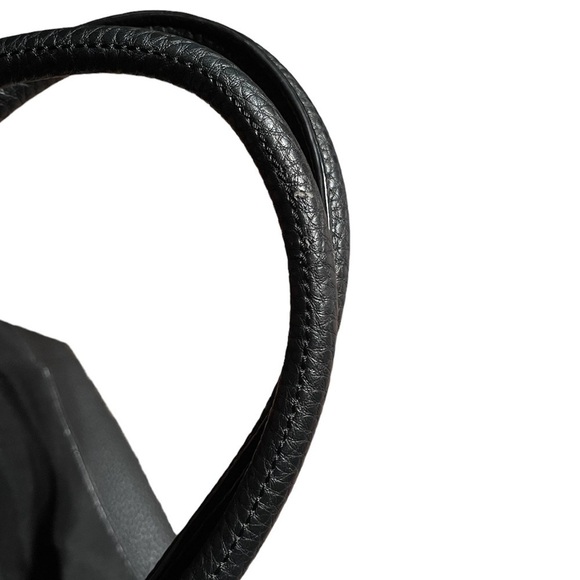 Tignanello Roebling Shopper Black Suede and Pebble Leather Satchel Bag - Picture 7 of 13